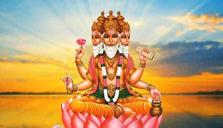  1. Brahma – Thần Sáng tạo. Brahma là một trong ba vị thần chính của tam thần (Trimurti) trong Ấn Độ giáo. Ông được xem là người sáng tạo ra vũ trụ và mọi thứ trong đó. Brahma thường được miêu tả với bốn khuôn mặt, biểu trưng cho sự thông thái và hiểu biết toàn diện về các phương hướng. Ảnh: Pinterest.