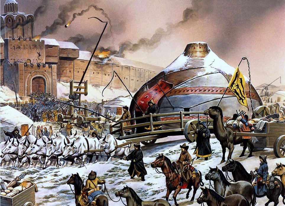 Điểu này khiến Bạt Đô nổi cơn thịnh nộ và ra lệnh san bằng Kiev. Vào ngày 28/11/1240, quân đội của đế quốc Mông Cổ bắt đầu bao vây thành phố. Chiến dịch công thành của họ bắt đầu bằng những đợt bắn đá.