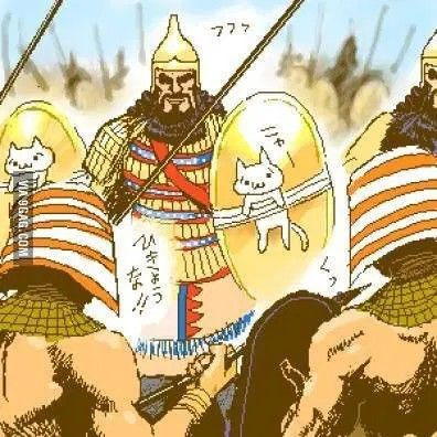 Vua Cambyses II thấy rằng ông có thể tận dụng điều này để làm suy yếu quân Ai Cập. Theo lệnh của ông, các họa sĩ đã vẽ hình mèo lên các lá chắn cho quân tiên phong Ba Tư. Thậm chí hàng trăm con mèo sống đã được buộc lên phía trước lá chắn khi quân Ba Tư tiến vào hàng ngũ kẻ thù.