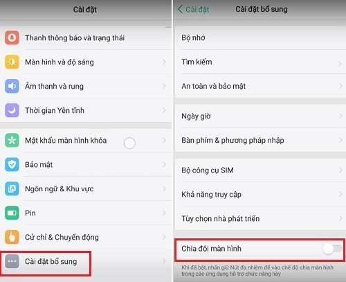 Thu thuat chia doi man hinh tren dien thoai OPPO
