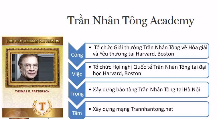 Tên tuổi của ông đã được đặt cho một viện nghiên cứu đặt tại thành phố Boston, Mỹ, nơi nghiên cứu các giá trị từ di sản của vua Trần Nhân Tông đối với thế giới. Hình ảnh chụp lại từ website Viện Trần Nhân Tông.