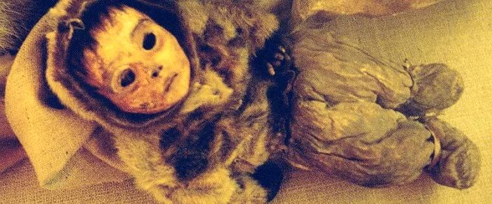 Xác ướp một em bé người Eskimo được tìm thấy trên bán đảo Nuussuaq, đảo Greenland.