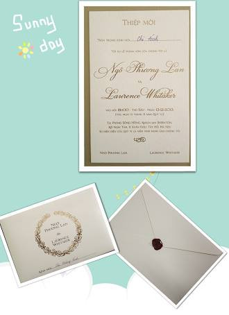 Thiệp cưới của Ngô Phương Lan và chồng Tây.