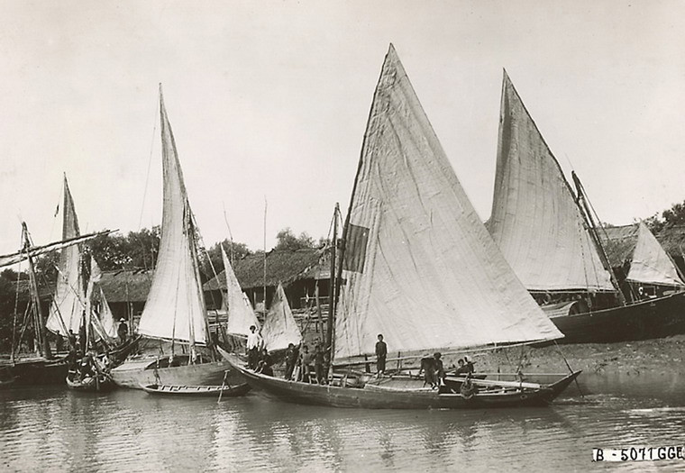 Một xóm chài ở Gò Công, Tiền Giang.