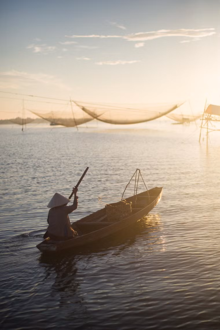 Sông Thu Bồn trong buổi bình minh.