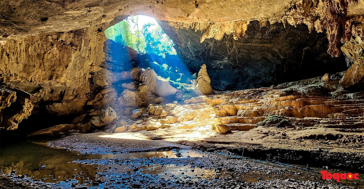 Phần động được Hội Hang động Hoàng gia Anh khảo sát năm 1995 dài 2.144m với 3 cửa chính: Ngườm Ngao, Ngườm Lồm và Bản Thuôn. Theo các nhà nghiên cứu khoa học, hang động này là hang động đá vôi chứa nhiều hóa thạch San hô,Huệ biển, được tạo ở vùng biển cổ cách ngày nay khoảng 400 triệu năm..