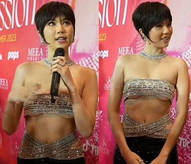 ái tóc pixie được tạo kiểu già chát đã hào phóng cộng cho cô 1 thập niên tuổi đời, khiến Ngọc Trinh như thí sinh của cuộc thi hoa hậu quý bà