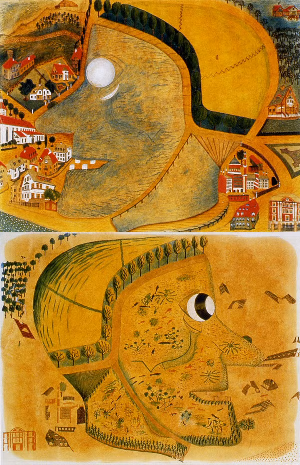 3. Prinzhorn Collection: Đây là tác phẩm nghệ thuật ít người biết được bảo vệ trong Chiến tranh thế giới thứ 2. Bộ sưu tập này nằm trong bệnh viện tâm thần Heidelberg và được sưu tập bởi nhà sử học về nghệ thuật - Hans Prinzhorn trong suốt Chiến tranh thế giới I. Ảnh: “Witch’s head" (Đầu phù thủy) (1915) - một phần trong Prinzhorn Collection của August Natterer - người mắc bệnh tâm thần phân liệt.