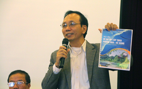 Tiến sỹ Nguyễn Quốc Dựng, Phó trưởng phòng Khoa học Kỹ thuật và Công nghệ - Viện Điều tra Quy hoạch rừng và tài liệu về dự án cáp treo Phong Nha - Kẻ Bàng.