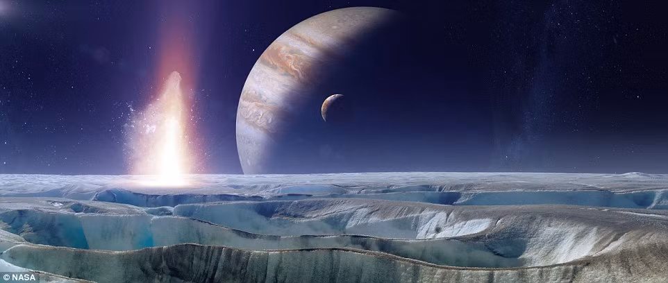 Bennu có thể giữ những manh mối về nguồn gốc của hệ Mặt trời. Trong hình là ấn tượng của một nghệ sĩ về tác động trên mặt trăng Europa của sao Mộc.