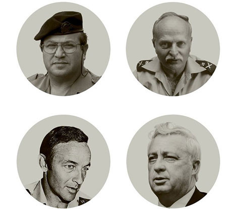 Các ông Meir Dagan và David Ivry (trên); Aviem Sella và Ariel Sharon (dưới) trong guồng máy ám sát ông Arafat. Các ông Meir Dagan và David Ivry (trên); Aviem Sella và Ariel Sharon (dưới) trong guồng máy ám sát ông Arafat.