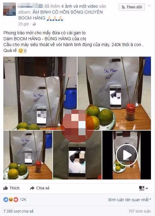 Một chủ shop đã lập bàn thờ cúng sống khách hàng. Chieu tro 'nhuc mat' cua dan kinh doanh online: Coi ao khoe than, lap ban tho 'cung song' khach hang hinh anh 5