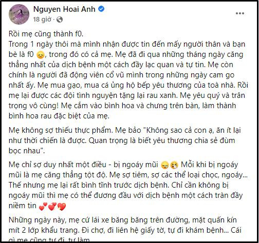 Me ruot BTV Hoai Anh thanh F0, lam 1 dieu cam dong