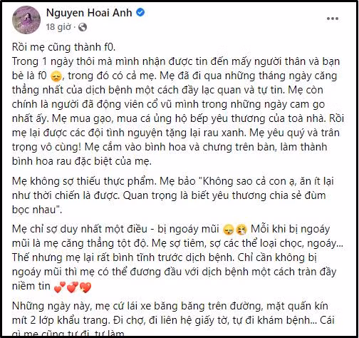 Me ruot BTV Hoai Anh thanh F0, lam 1 dieu cam dong