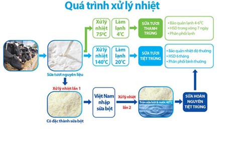 Quy trình xử lý nhiệt của các loại sữa nước trên thị trường
