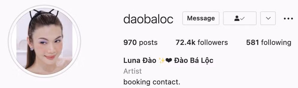 Cách đây một tháng, Đào Bá Lộc chỉ "thăm dò dư luận" bằng cách thêm nghệ danh Luna Đào bên cạnh tên thật.