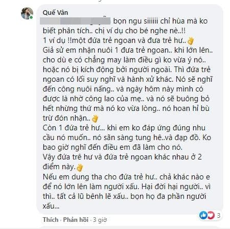 Que Van mang nguoi chi trich minh la 