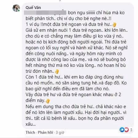 Que Van mang nguoi chi trich minh la 