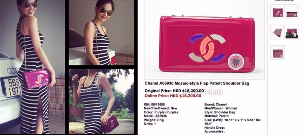 Năm 2012, Ngọc Trinh vướng nghi án dùng túi fake khi chiếc túi của cô có vẻ xỉn màu, xộc xệch. Vào thời điểm đó, những mẫu túi hàng chục triệu đồng vẫn là "của hiếm" trong Vbiz, nên việc cô bị nghi ngờ cũng là dễ hiểu.