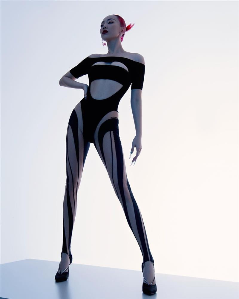 Dù mẫu bodysuit ôm sát toàn thân cực kỳ kén dáng nhưng Tóc Tiên vẫn "xử đẹp".