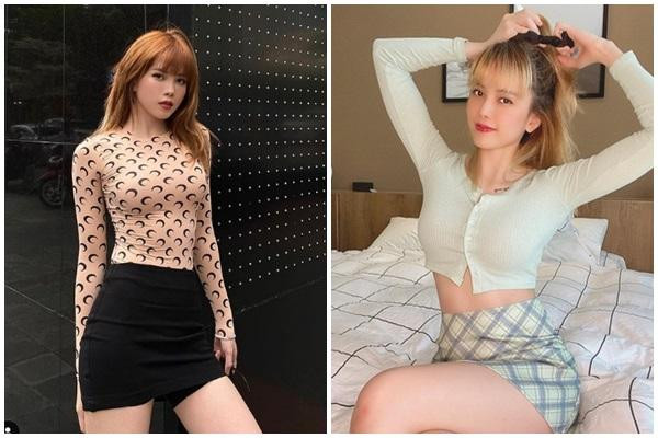 Cả Thiều Bảo Trâm cũng chuộng style nữ sinh, sexy với áo ôm sát + chân váy ngắn. Song nếu như Hải Tú nhìn mong manh nhẹ nhàng thì Thiều Bảo Trâm lại rực rỡ, nổi bật. Đặc biệt, màn so kè này Thiều Bảo Trâm có phần "áp đảo" hơn nhờ lối mix đồ đa dạng và chiều cao 1m70.