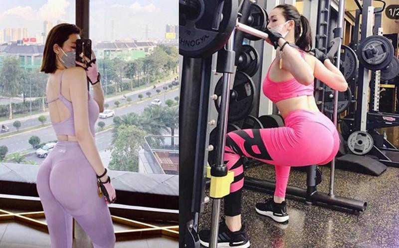 Hay khi Khánh My miệt mài "độ" vòng 3 ở phòng tập rồi tự nhận làn người có vòng 3 đẹp nhất Việt Nam...