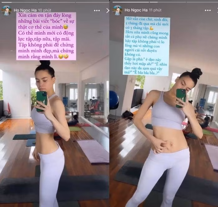 Kể từ khi sinh con, người đẹp chăm chỉ tập tành để nhanh chóng hồi dáng.