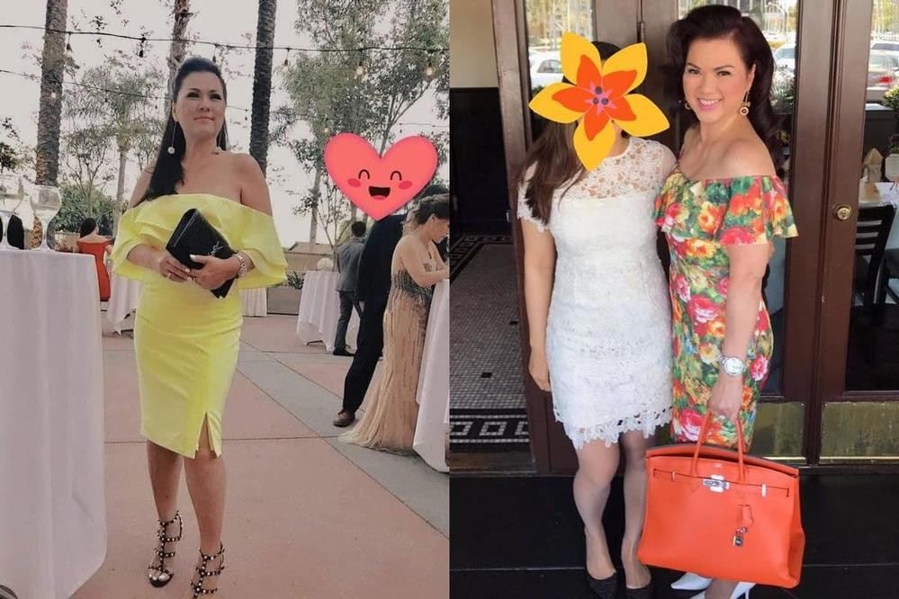 Thế nhưng khi cần, Phương Loan vẫn có thể "biến hình" sang chảnh ngay lập tức với đầm body, túi xách, kính mát và guốc cao gót.