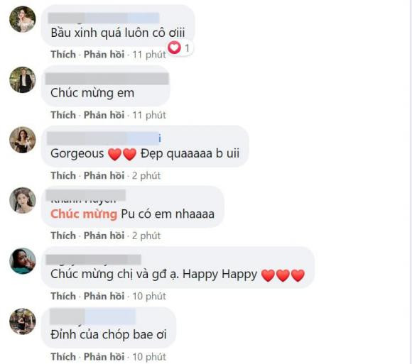 Bạn bè và fans chúc mừng gia đình Thanh Tú sắp đón thành viên mới.