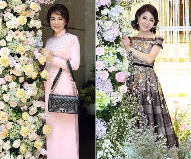 Diện áo dài nền nã màu hồng như thiếu nữ, mẹ chồng Diệp Lâm Anh thể hiện đẳng cấp doanh nhân khi xách túi Chanel Boy 134 triệu đồng.