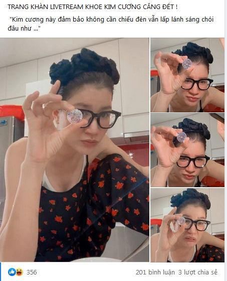 Trang Tran khoe kim cuong, lap tuc bi 