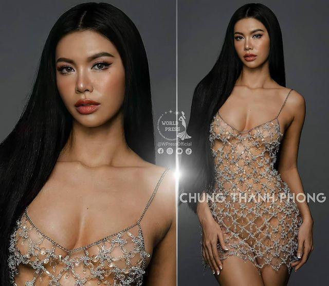 Minh Tú cũng là chân dài hiếm hoi được khen tính tế khi diện đồ xuyên thấu đính đá. Chắc hẳn cô đã phải sử dụng đến miếng dán ngực và quần lót màu nude không viền để trang bị cho shoot hình này.