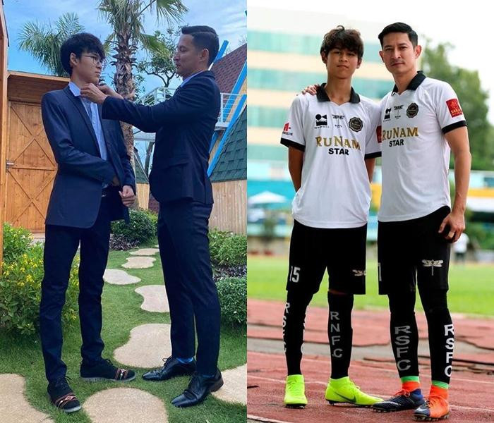 Con trai Huy Khánh được nhận xét có gương mặt "tây", càng lớn càng giống bố với chiếc mũi cao đậm chất lãng tử.