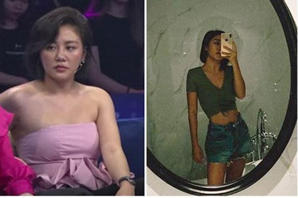 Thay vì eo bánh mì ngồn ngộn, nữ ca sĩ giờ đây chẳng những eo phẳng lại còn lộ xương quai xanh quyến rũ.