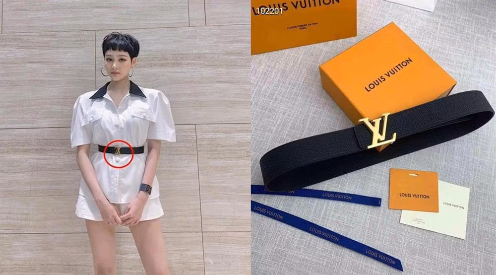 Logo của nhà mốt Pháp Louis Vuitton vốn được đặt theo chiều của hình mẫu ở bên phải cơ.