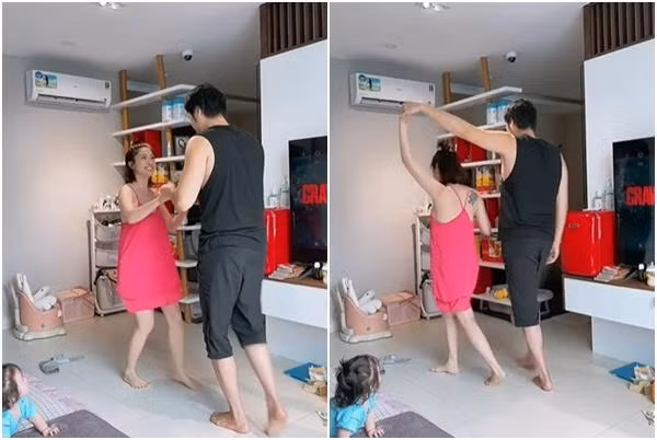 Vợ chồng nữ ca sĩ "quẩy sập sàn" tại gia.