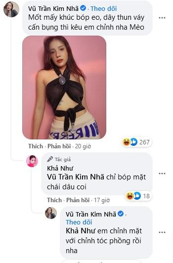 Kim Nhã chỉnh ảnh nát tay cho Khả Như.