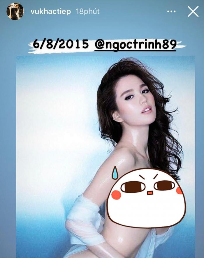 Rất nhiều lần, Vũ Khắc Tiệp sốt sắng đăng ảnh nhạy cảm của Ngọc Trinh còn hơn cả chính chủ.