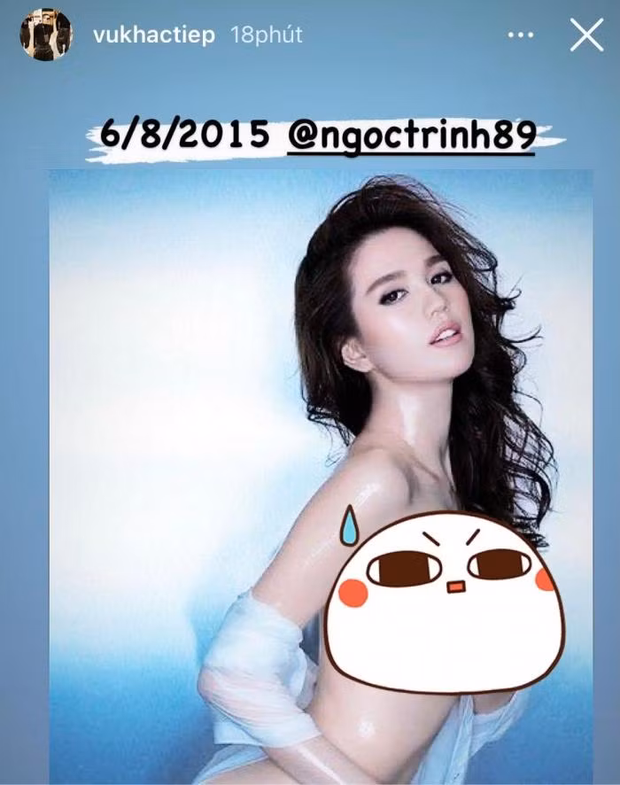 Rất nhiều lần, Vũ Khắc Tiệp sốt sắng đăng ảnh nhạy cảm của Ngọc Trinh còn hơn cả chính chủ.