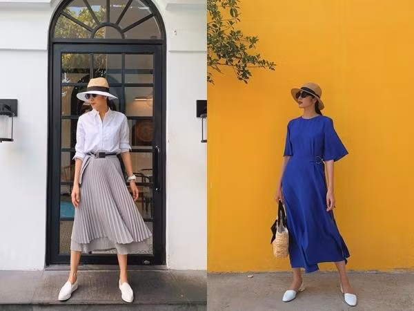 Không phải quần dài thì cũng là váy vóc xòe rộng, nhìn chung phải che lấp được đôi chân và ở trên mix cùng các loại áo kín đáo không kém.