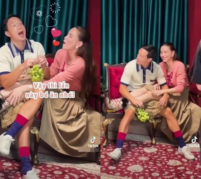 ##ss###style="text-decoration: underline;">Hồ Ngọc Hà gác chân lên người Kim Lý, cả hai làm đủ trò nhí nhảnh, hệt như "đôi chim non".