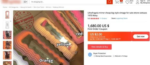 Chiếc gương đã trở thành biểu tượng của sự sành điệu khi xuất hiện trong vô số bức ảnh selfie của các ngôi sao. Những chiếc gương phiên bản fake của gương Ultrafragola được bán đầy trên các trang thương mại cũng có giá lên tới 38 triệu đồng.