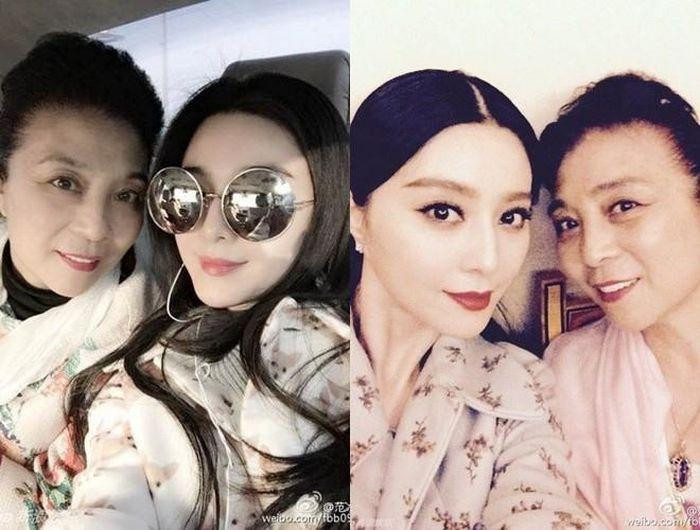 Màn đọ sắc của hai mẹ con gây sốt vì quá đỉnh cao. Trong bức ảnh selfie, nữ diễn viên khoe nhan sắc tươi tắn vơi son môi đỏ và làn da trắng sứ ở tuổi 40. Vẻ đẹp của Băng Băng đã đủ khiến người hâm mộ phải xao xuyến nhưng người phụ nữ chiếm spotlight lần này là bà Trương Truyền Mỹ.