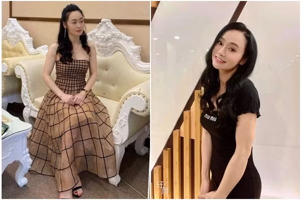 Nhờ chọn trang phục ôm sát, người đẹp 7X còn khoe được cả dáng dấp thon thả chẳng kém gì gái còn son.