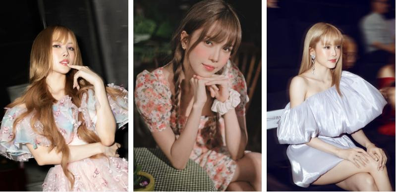 Hạ phần tóc mái xuống, giọng ca gốc Thanh Hoá nhanh chóng lên hương, ngẩng cao đầu, xúng xính hết nấc. Vẻ yêu kiều, tiểu thư của cô nàng còn được netizen nhiều lần so sánh với Lisa (BLACKPINK).