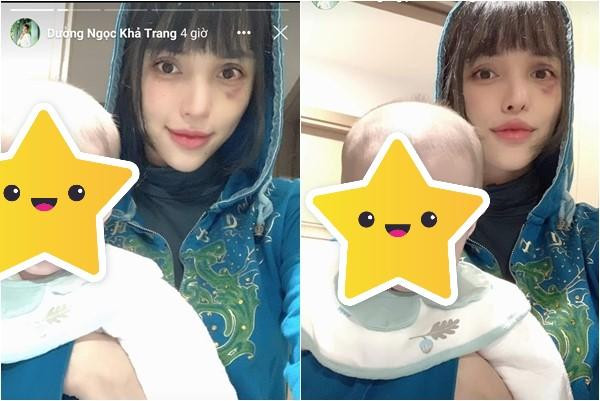 Cho tới sáng nay (1/12), Khả Trang có những cập nhật mới trên MXH. Cô chia sẻ một số hình ảnh bên quý tử trên story Facebook.