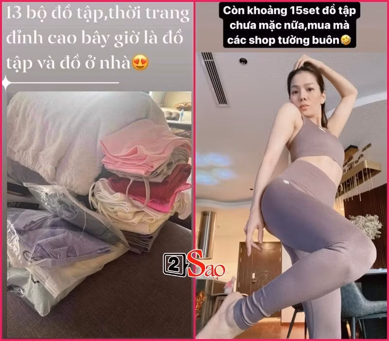 Trong giai đoạn mùa dịch, Lệ Quyên sắm sanh hàng loạt bộ đồ tập để giữ gìn vóc dáng cùng với phi công trẻ tại nhà khiến người bán hàng ngỡ cô đi buôn.