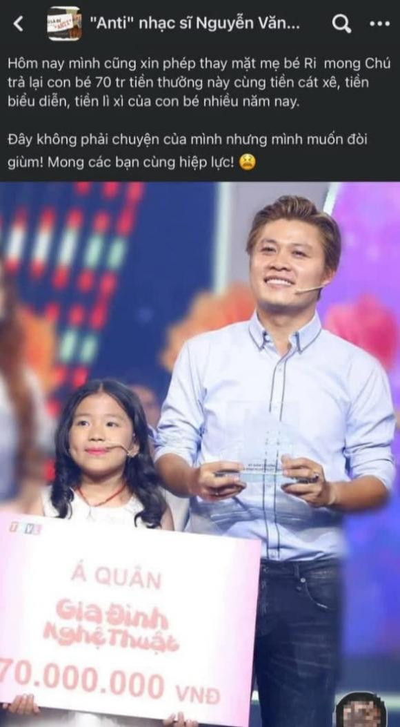 Nguyen Van Chung len tieng khi bi to quyt tien thuong cua con nuoi