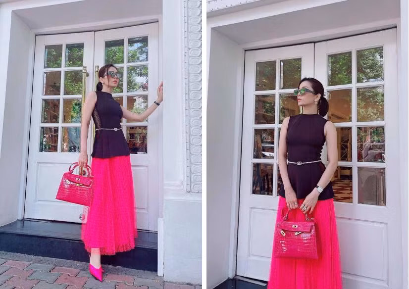 Nữ ca sĩ giàu có này thích trưng dụng trang phục mang màu sắc tươi sáng để trẻ trung hơn, đặc biệt là những set đồ có màu hồng ngọt ngào.