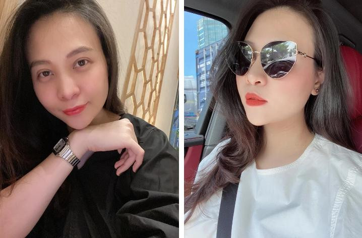 Khi có sự hỗ trợ của lớp makeup, nhan sắc của Đàm Thu Trang sắc sảo và quyến rũ hơn nhiều. 
